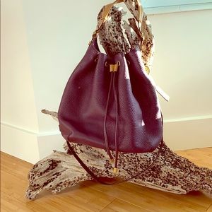 COACH Sonoma Pebbled Eggplant Bucket Purse